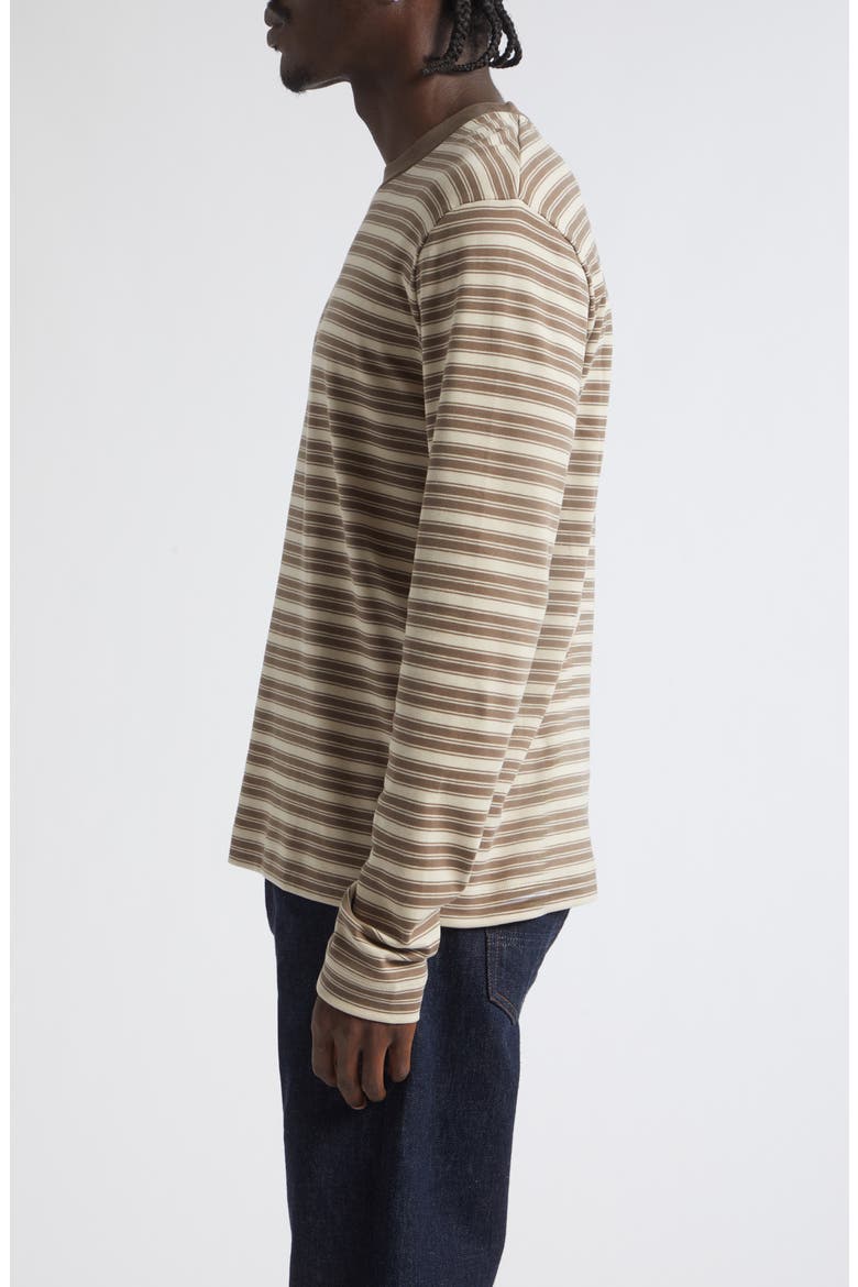 Heavyweight Stripe Supima® Cotton T-Shirt, Alternate, color, HAZELWOOD/ DARK