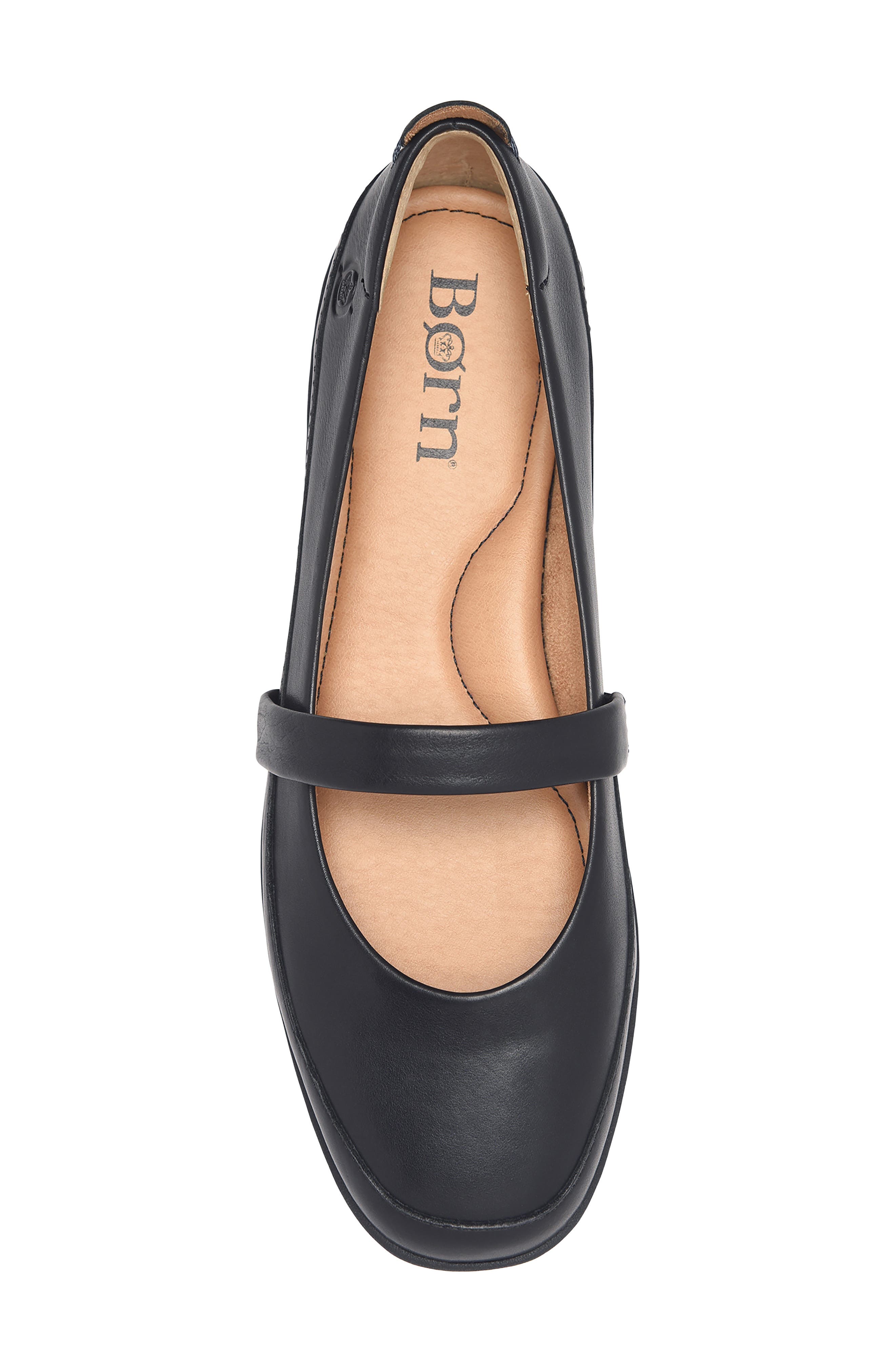 Fianna Leather Mary Jane Flat, Alternate, color, BLACK LEATHER