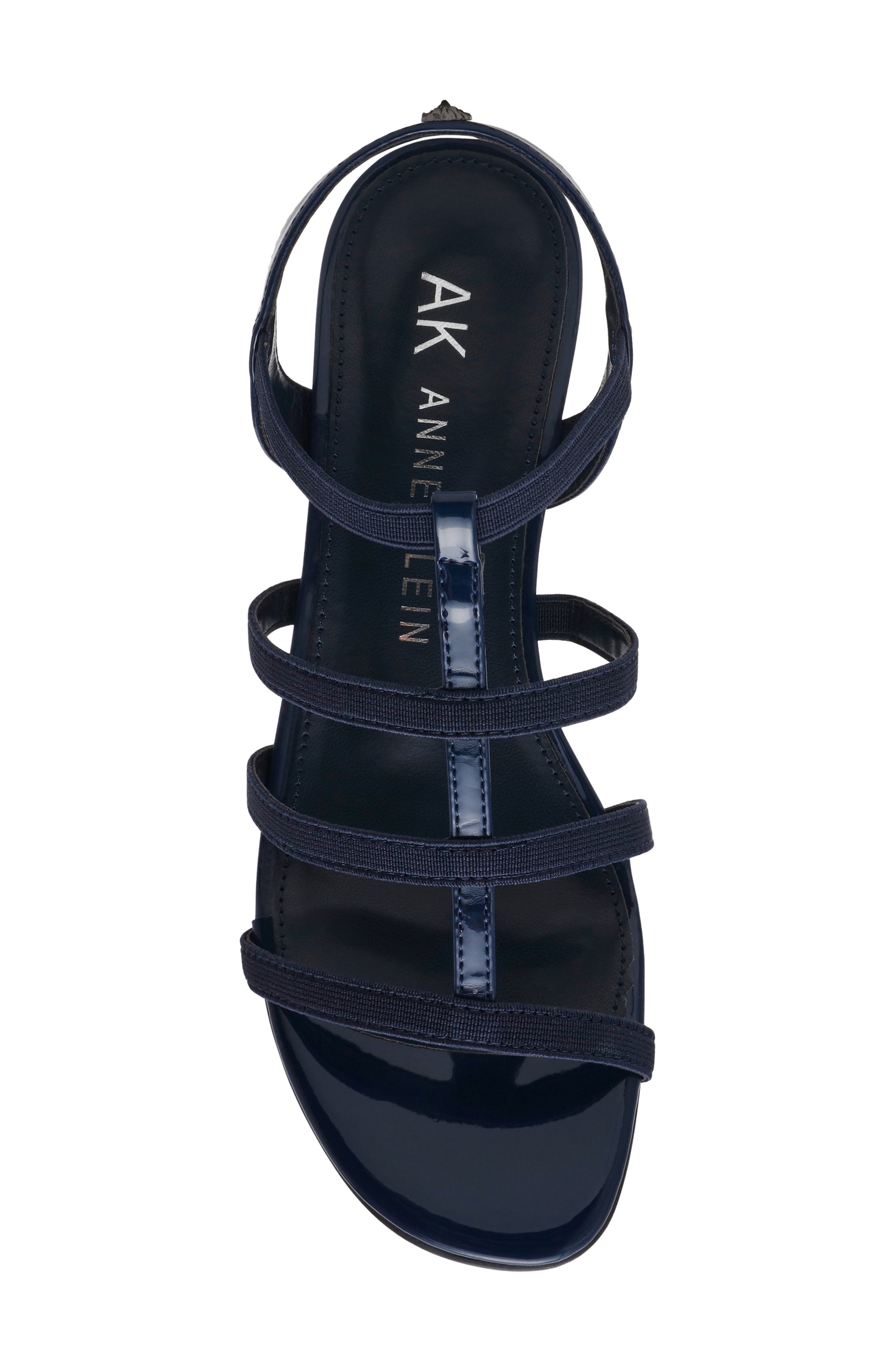 Bijou Strappy Wedge Sandal, Alternate, color, NAVY PATENT