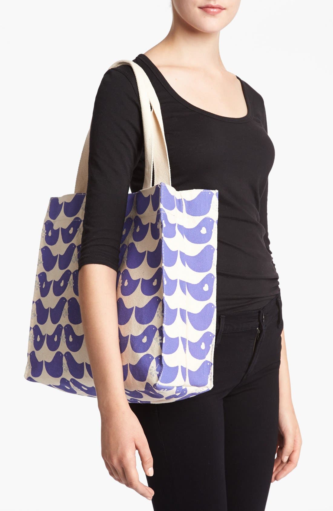 Organic Cotton Canvas Tote, Alternate, color, LOVEBIRD BONDI BLUE