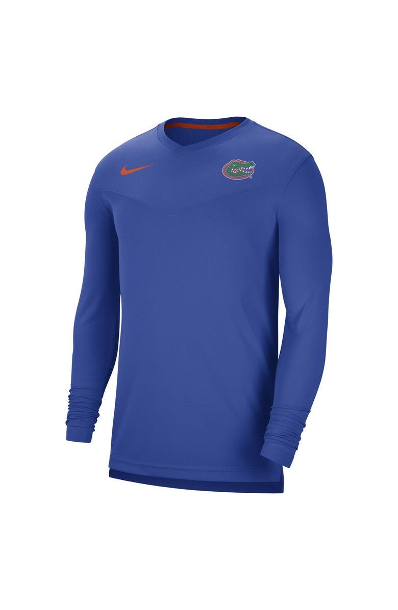 Nike Men's Nike Royal Florida Gators 2022 Coach Performance Long Sleeve V-Neck T-Shirt, Alternate, color, Royal