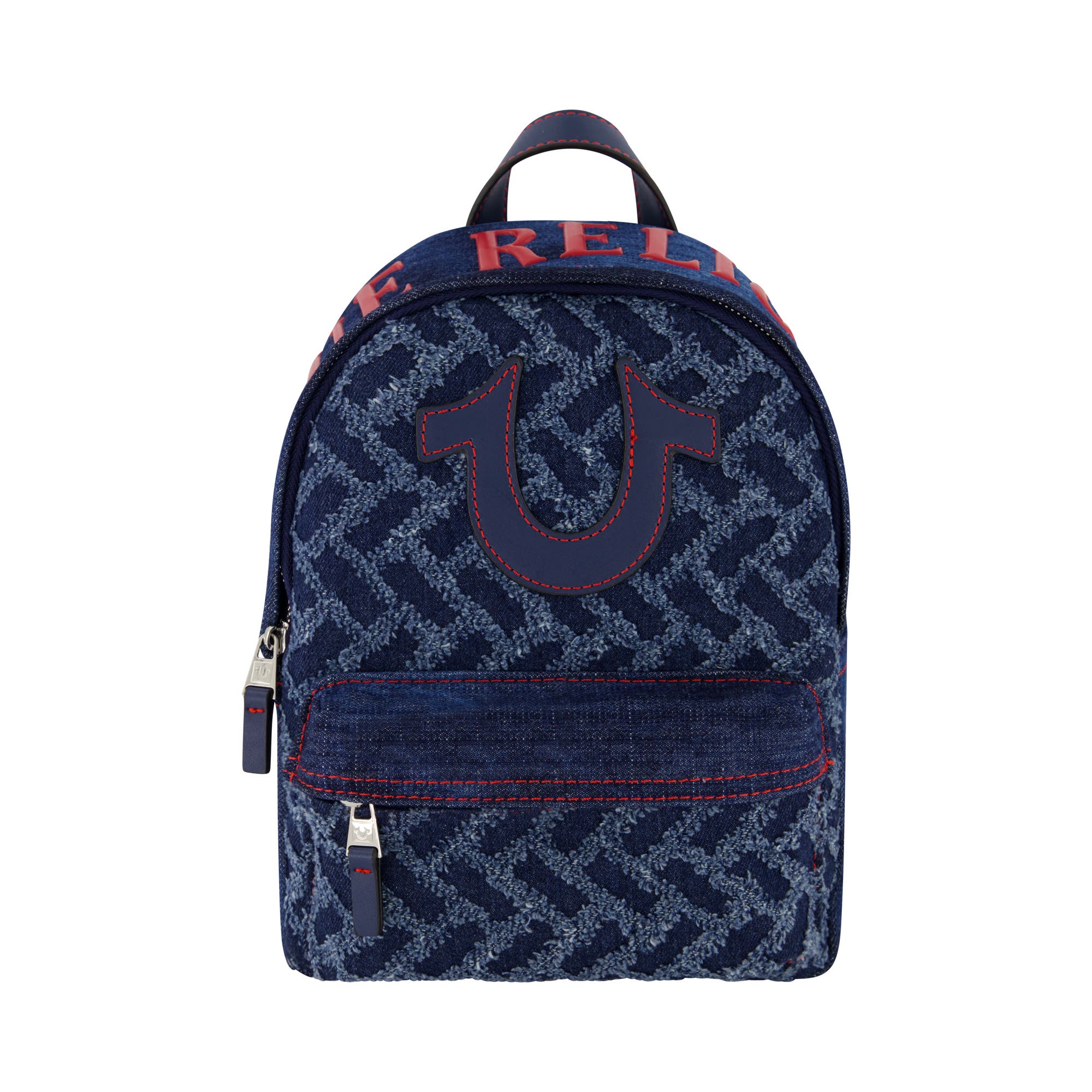 True Religion Mini Denim Logo Backpack, Main, color, 