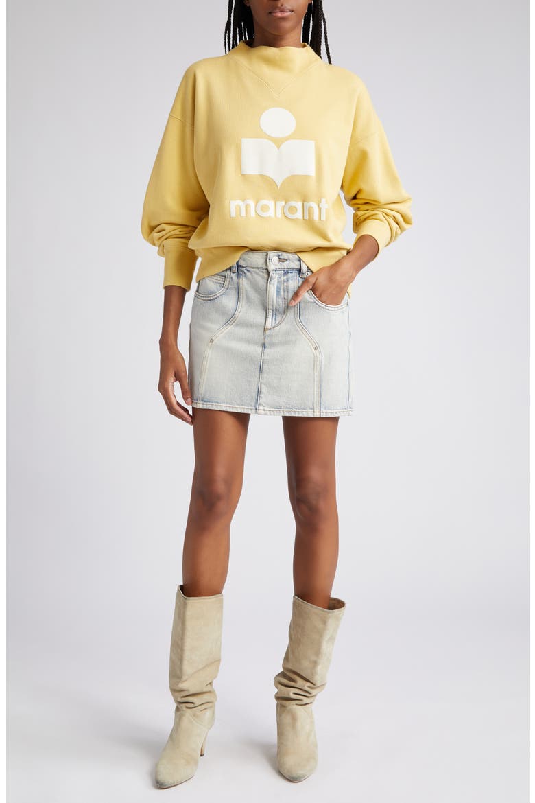 Moby Mock Neck Logo Graphic Sweatshirt, Alternate, color, SUNLIGHT/ ECRU