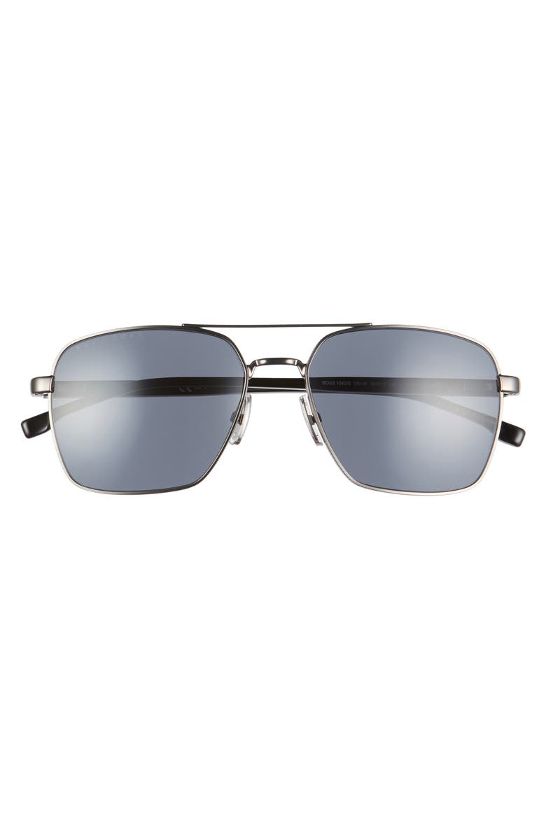 58mm Navigator Sunglasses, Alternate, color, DARK RUTHENIUM BLACK