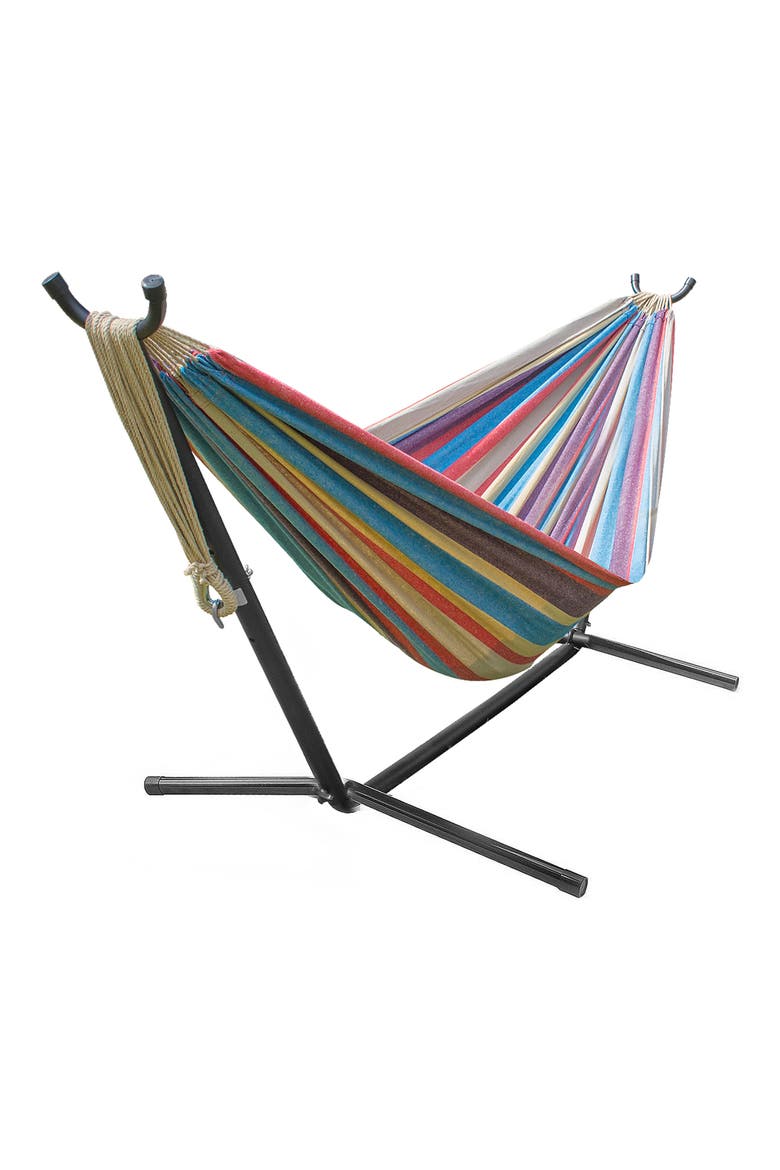 Two-Person Hammock with Stand, Main, color, WHITE