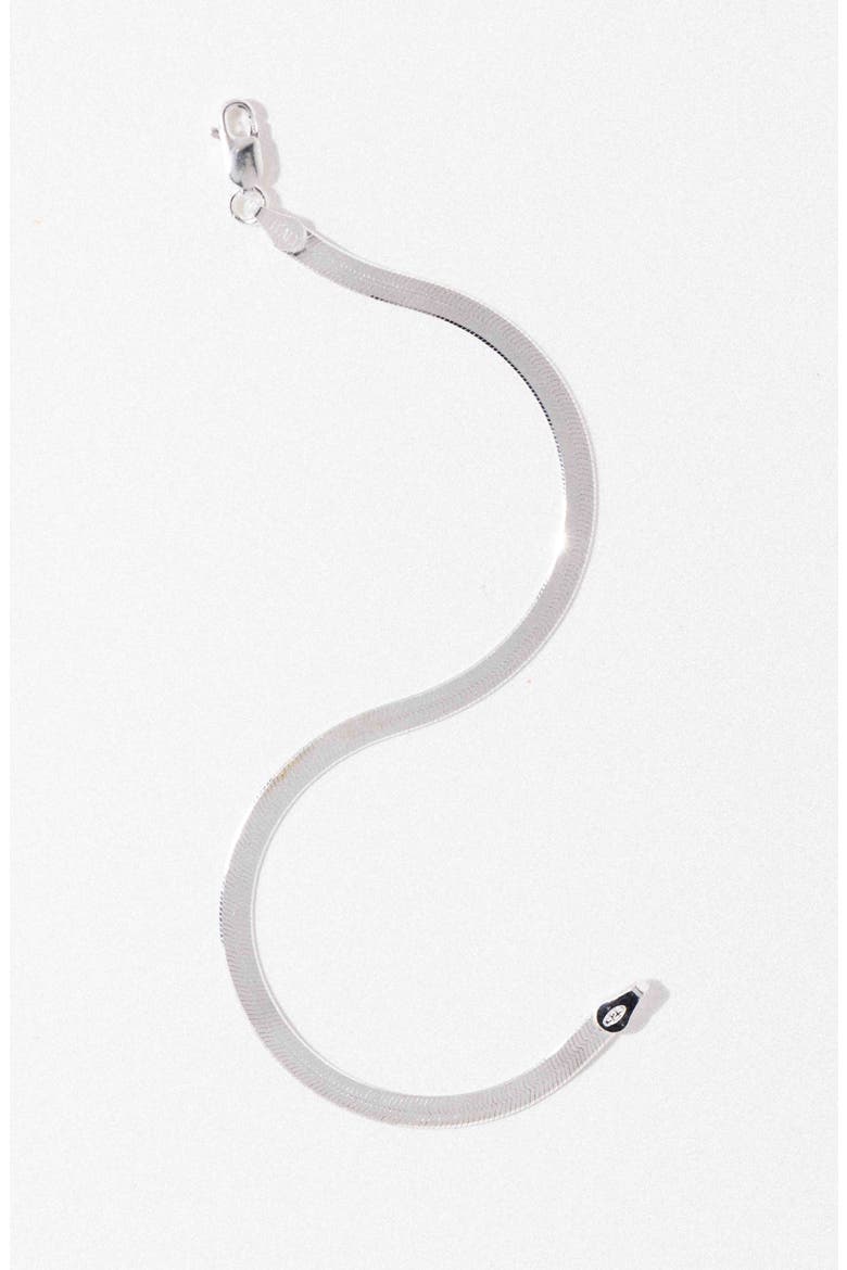 Ella Herringbone Chain Bracelet, Alternate, color, SILVER