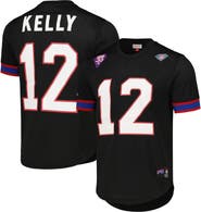 Mitchell & Ness Men's Mitchell & Ness Jim Kelly Black Buffalo Bills Retired Player Name & Number Mesh Top