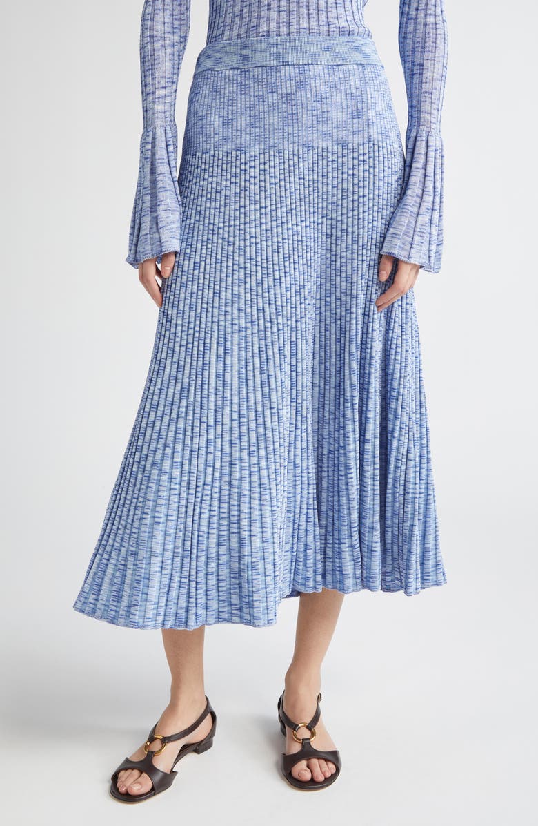 Zimmermann Mouline Rib Midi Sweater Skirt, Main, color, Blue Multi