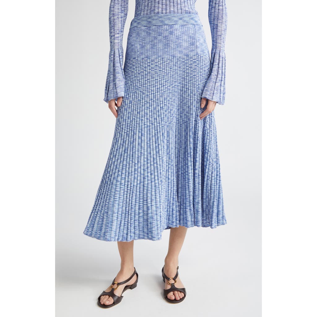 Zimmermann Mouline Rib Midi Sweater Skirt In Blue