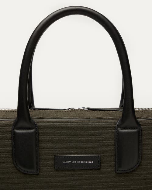 Want Les Essentiels De La Vie Want Les Essentiels Lesage Organic Cotton Canvas Computer Bag In Green