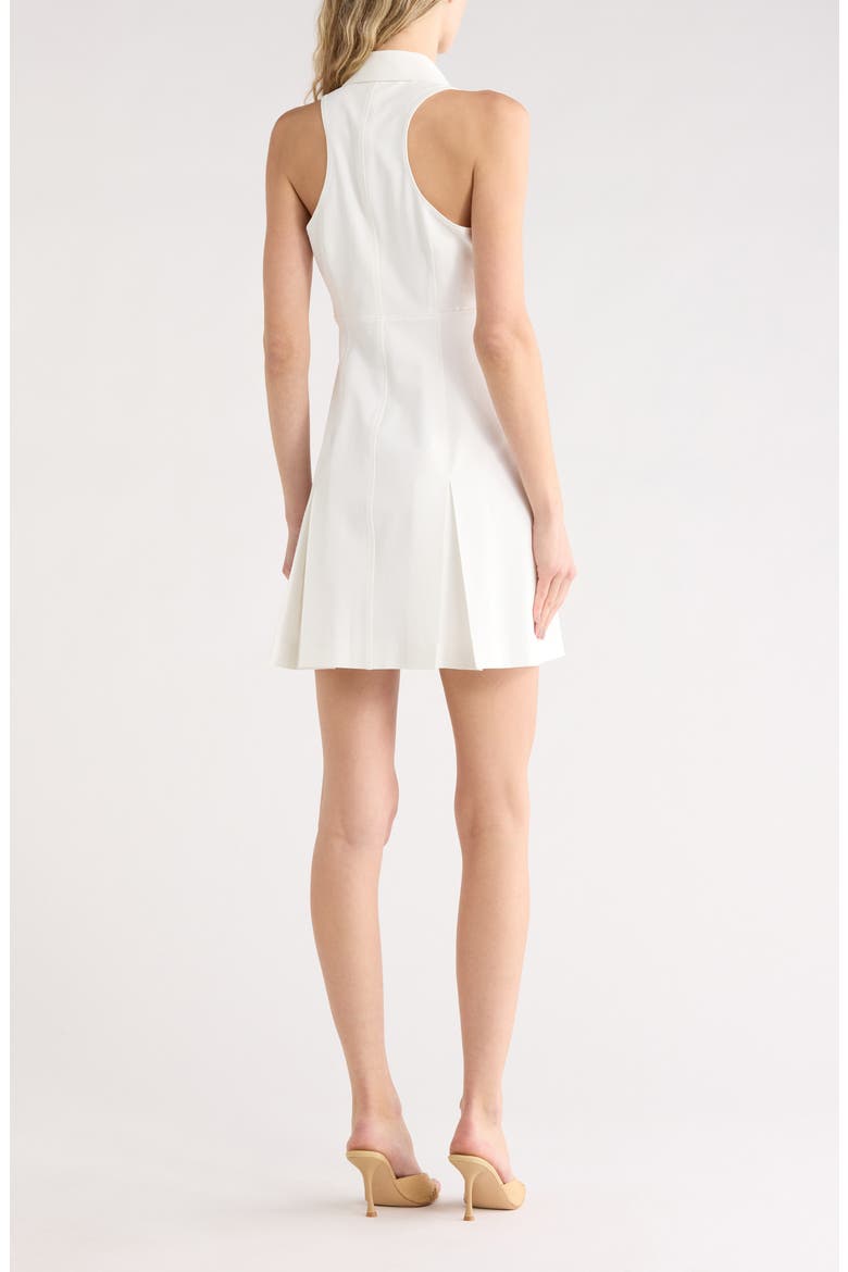 Casette Sleeveless Ft & Flare Shirtdress, Alternate, color, WHITE