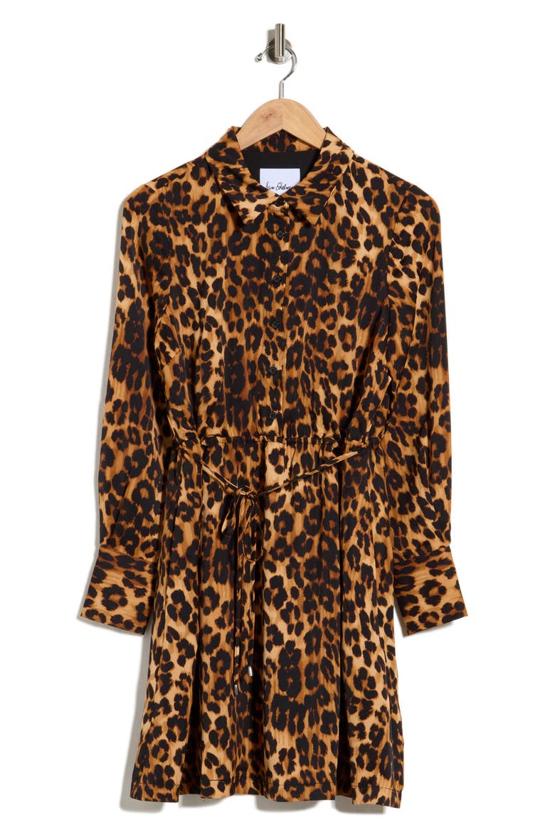 Aero Leopard Print Shirtdress, Alternate, color, LEOPARD