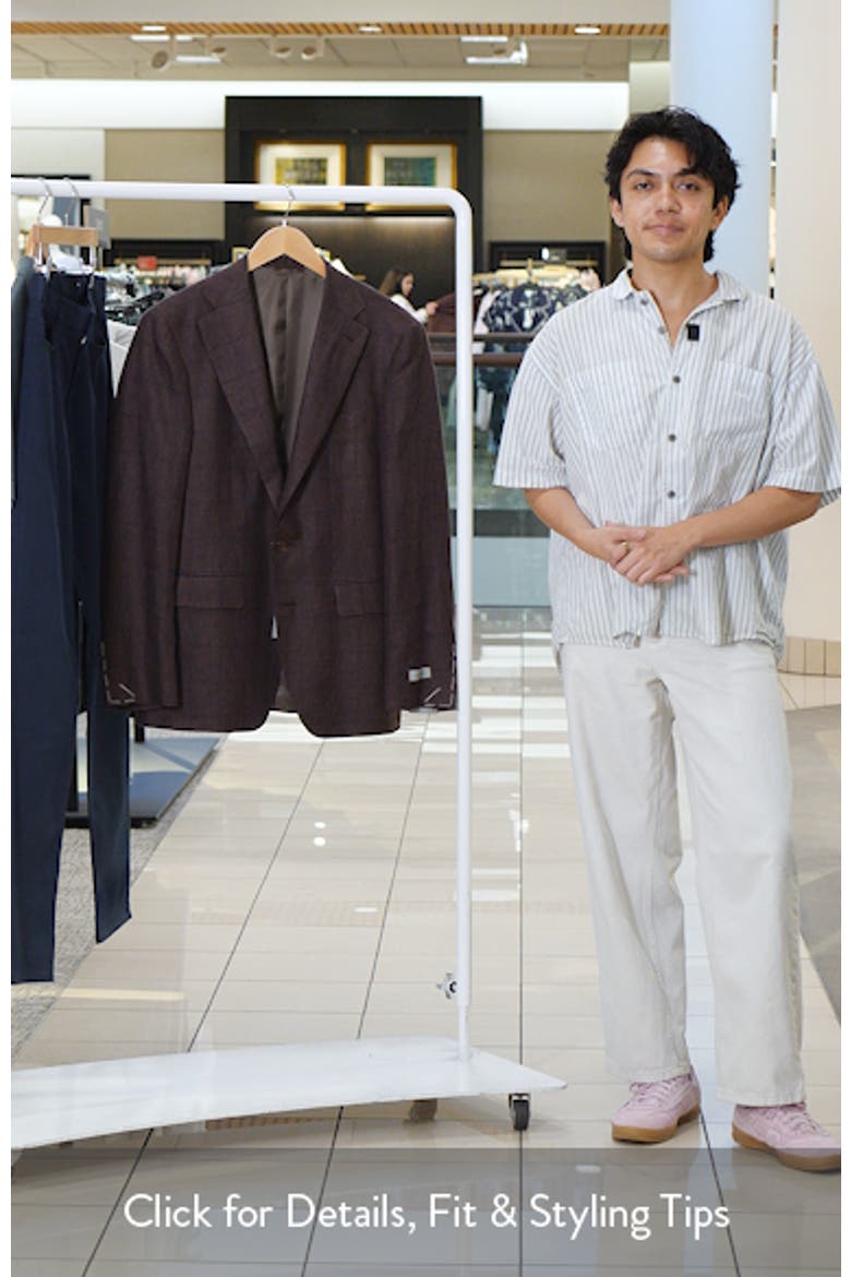 Capri Trim Fit Brown Check Jacquard Linen & Wool Sport Coat video