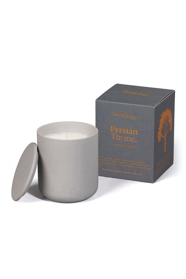 Persian Thyme Scented Candle - Neroli Saffron and Oudh, Main, color, grey