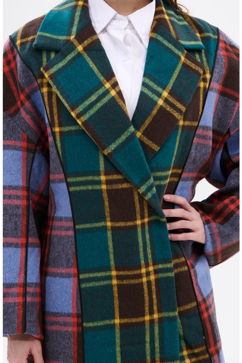 Oversize Plaid Trench, Alternate, color, GREEN MULTI PLAID