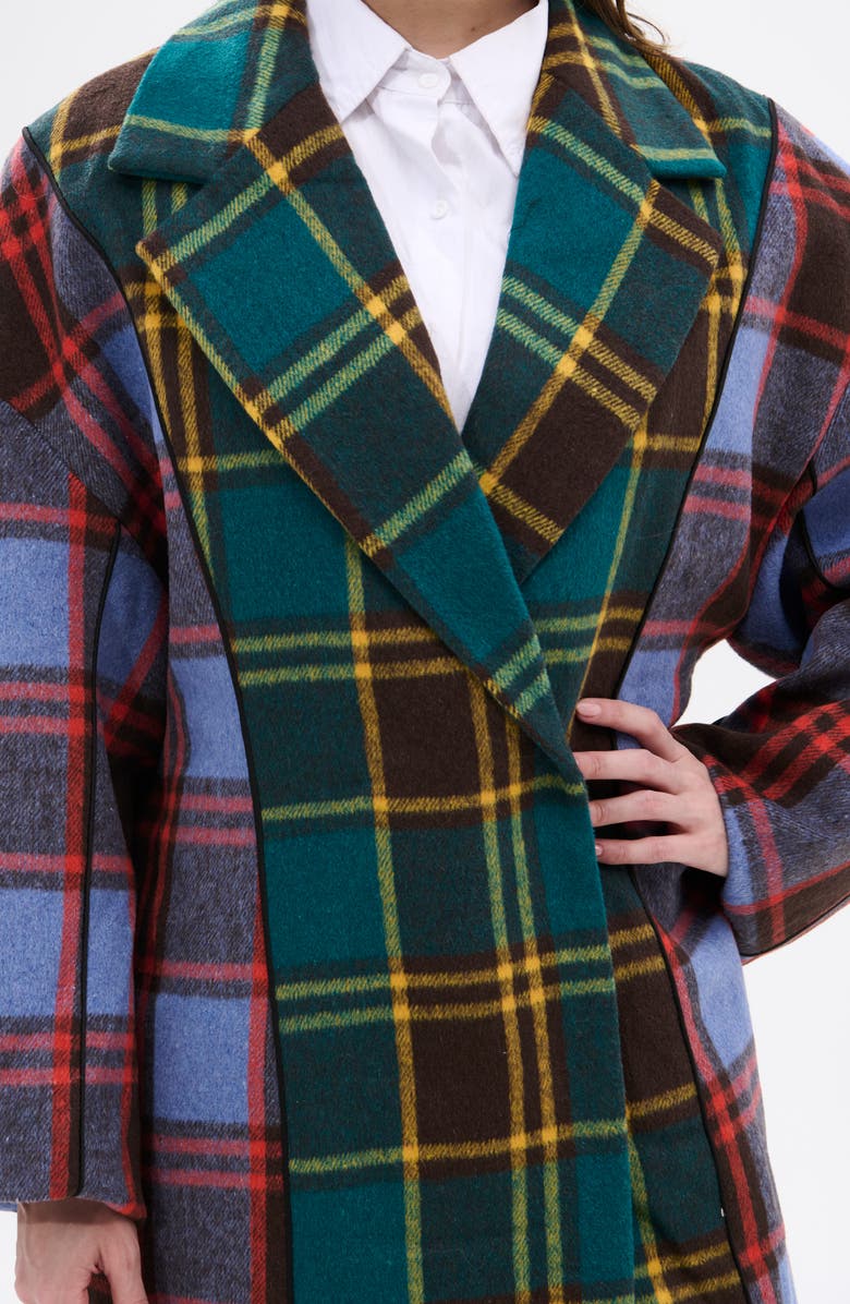 AZALEA WANG Oversize Plaid Trench, Alternate, color, 