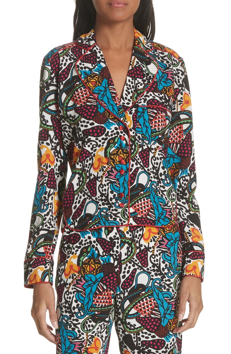 Veronica Beard Penelope Pajama Shirt, Main, color,