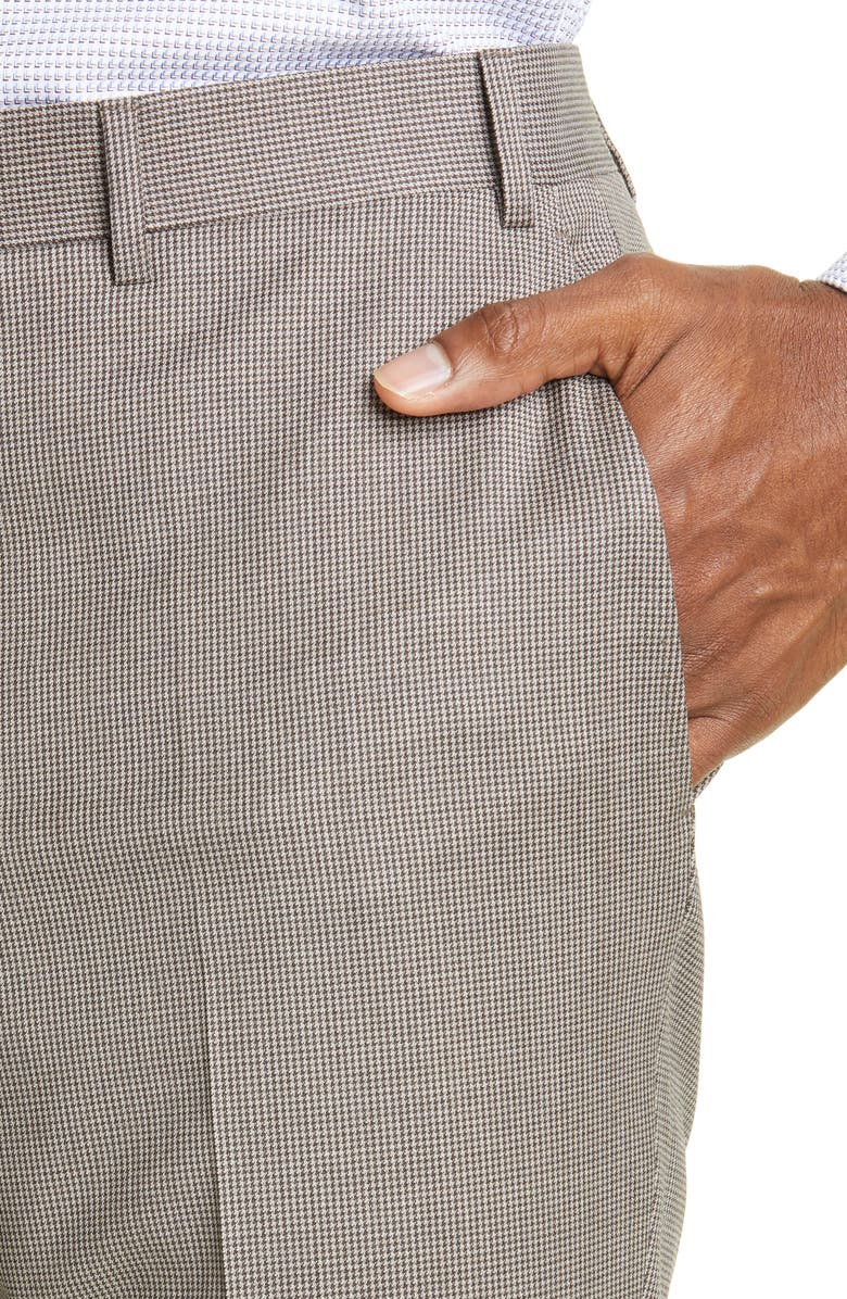 Canali Milano Mini Houndstooth Stretch Wool Dress Pants, Alternate, color, 