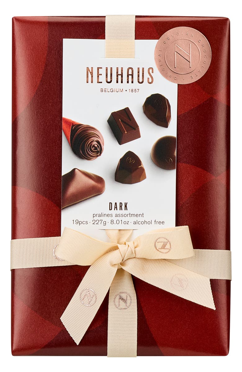 NEUHAUS Valentine Ballotin 19-Piece Dark Chocolate Box, Main, color, Red