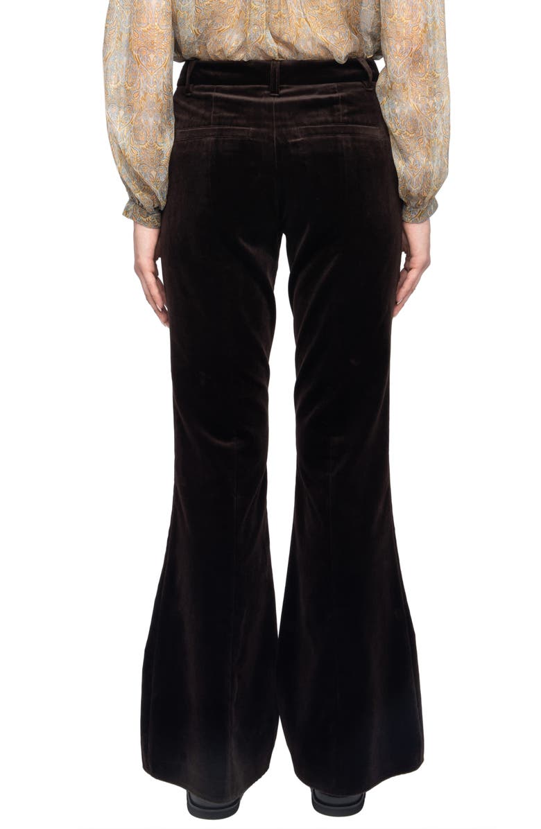 Zadig & Voltaire Prevy Cotton Velveteen Flare Leg Pants, Alternate, color, Dark Chocolate