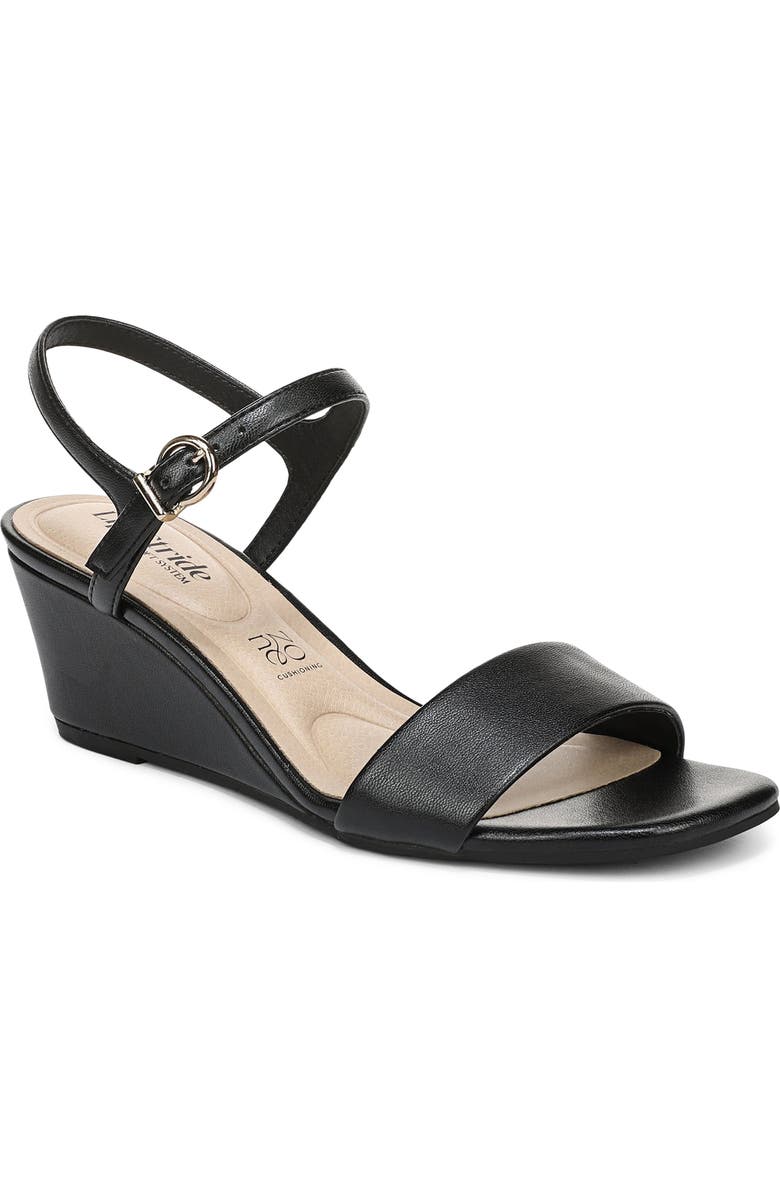 LifeStride Sawyer Slingback Wedge Sandal, Main, color, Black