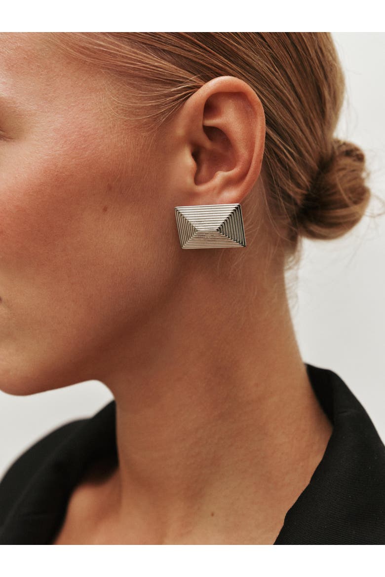Celeste Earrings, Alternate, color, Silver