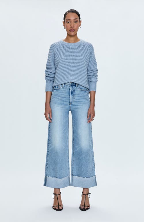 Pistola Lana Raw Hem Ankle Wide Leg Jeans In Snowcat