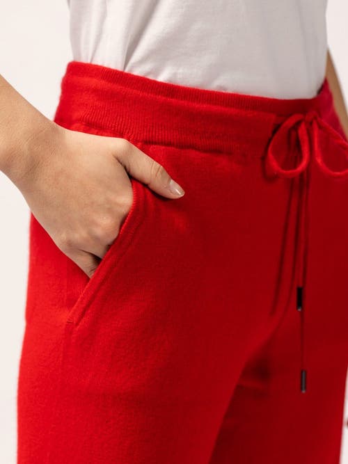 Gobi Mongolian Cashmere Cuffed Cashmere Jogger In Red