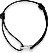 Nialaya Silver Hook Black String Bracelet
