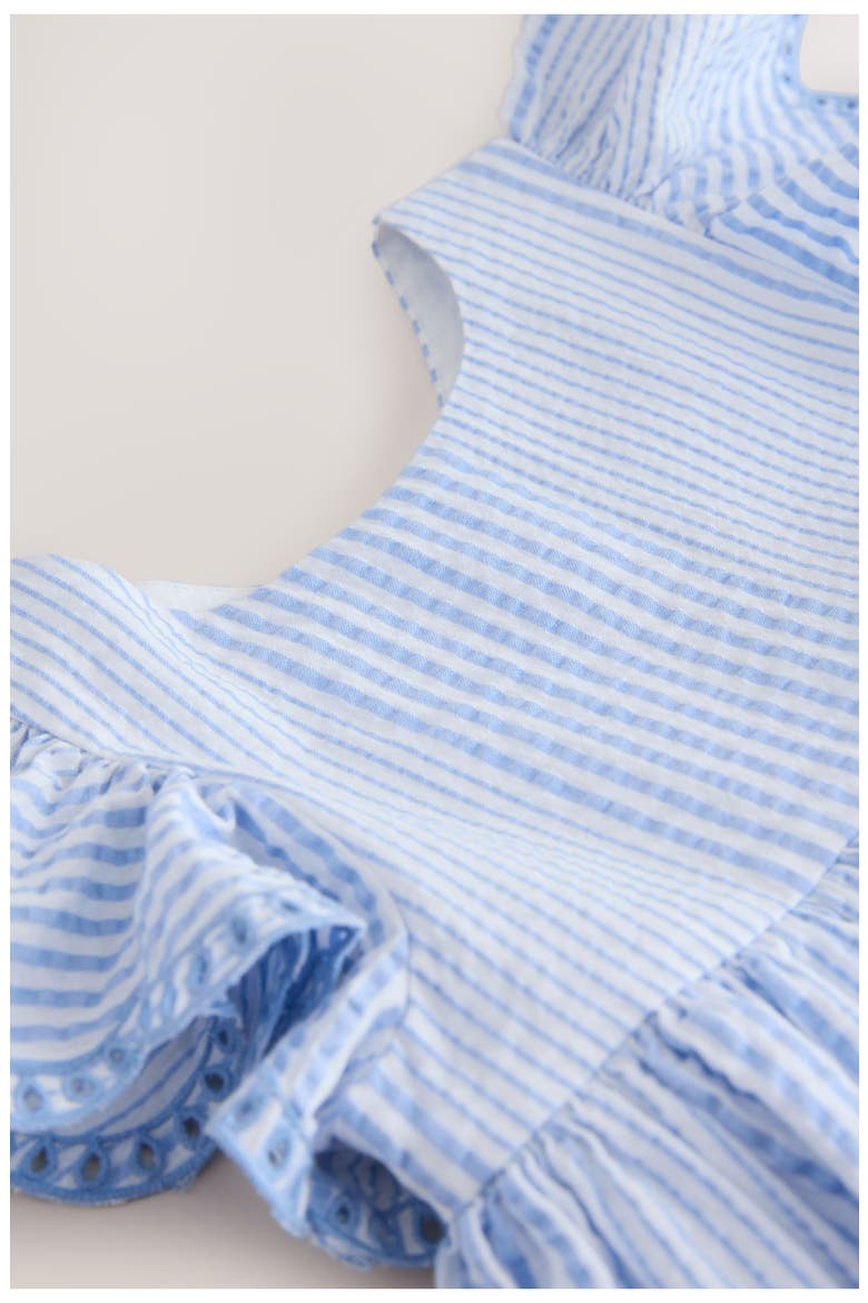 Kids' Stripe Broderie Flutter Sleeve Dress, Alternate, color, BLUE