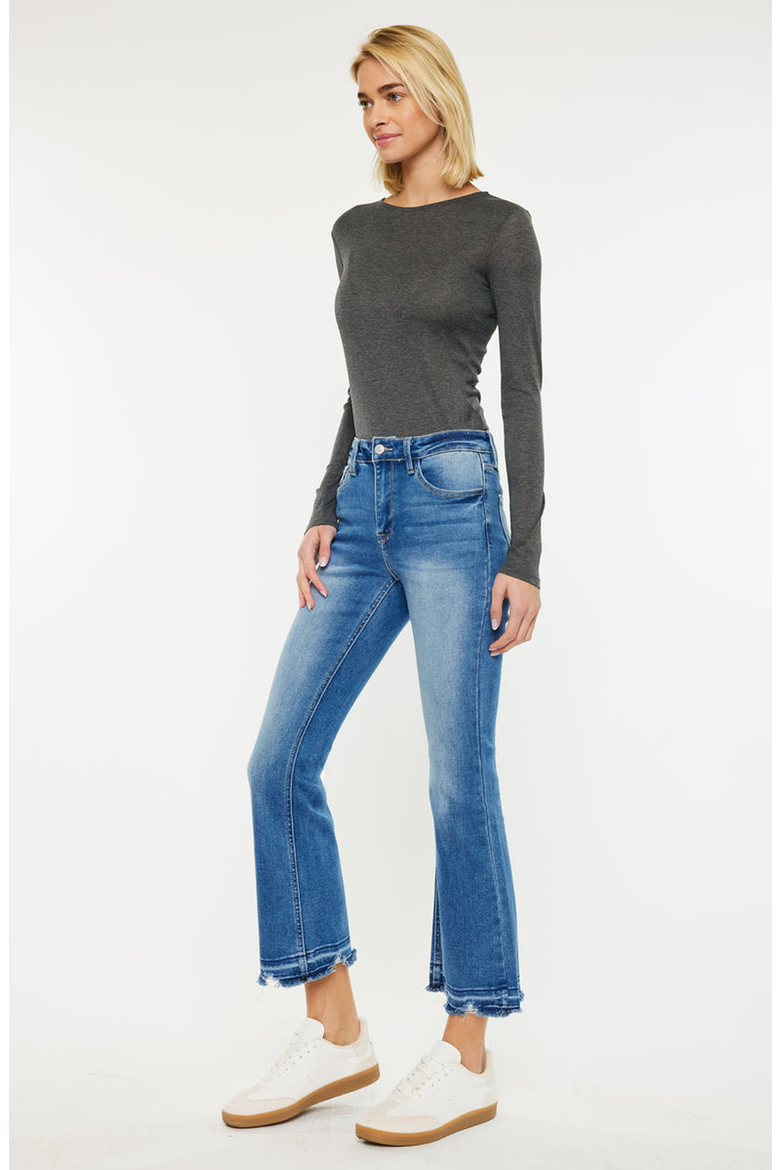 Volumina Essentials High Rise Crop Bootcut Jeans, Alternate, color, Medium Wash