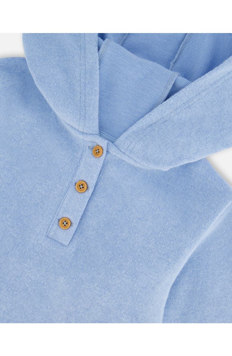 Deux par Deux Little Girl's Hooded Rib Tunic Light Blue, Alternate, color,
