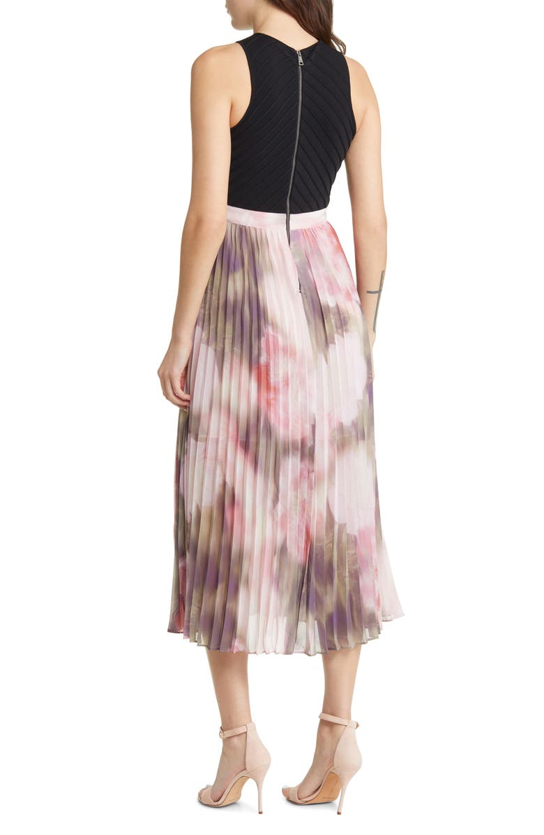 Ted Baker London Loulous Cross Front Pleated Sleeveless Dress, Alternate, color, 