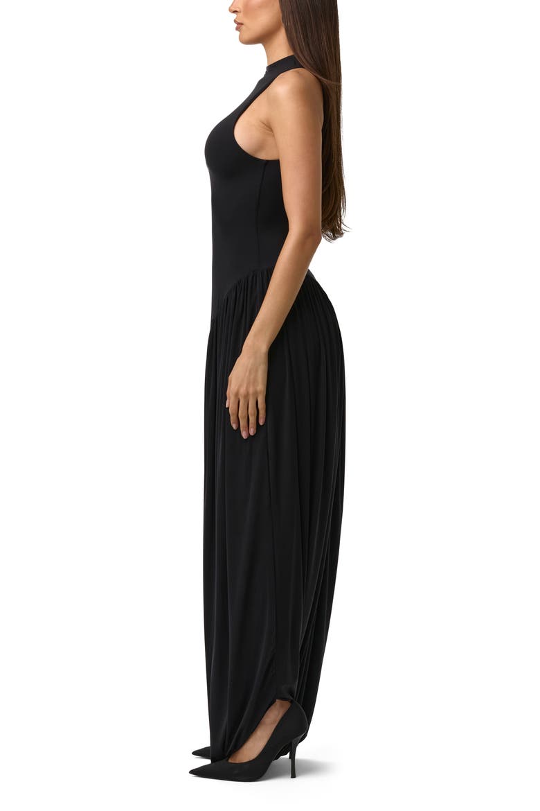 Sleeveless Mock Neck Maxi Dress, Alternate, color, BLACK