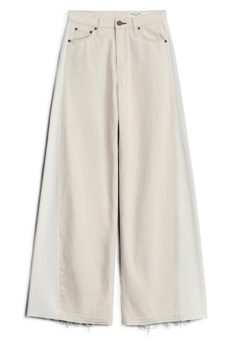 rag & bone Sofie Two-Tone High Waist Wide Leg Jeans, Alternate, color, Double Ecr
