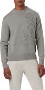 Bugatchi Embroidered Merino Wool Crewneck Sweater