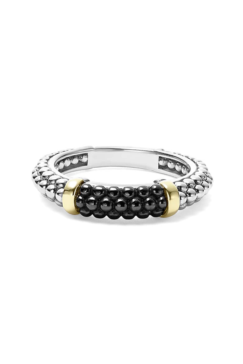'Caviar' Stacking Ring, Alternate, color, BLACK/ GOLD