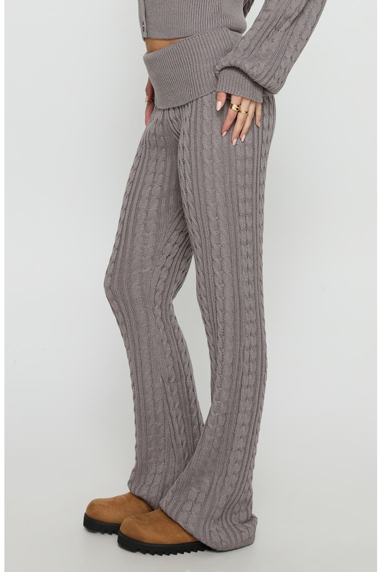 Baleigh Cable Stitch Foldover Pants, Alternate, color, GREY