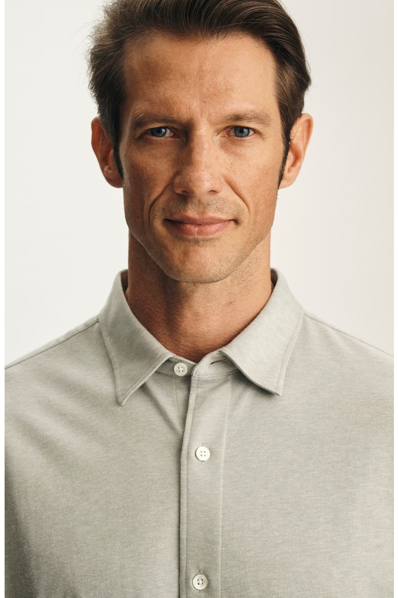 Cotton Blend Long Sleeve Jersey Shirt, Alternate, color, GREY MELANGE