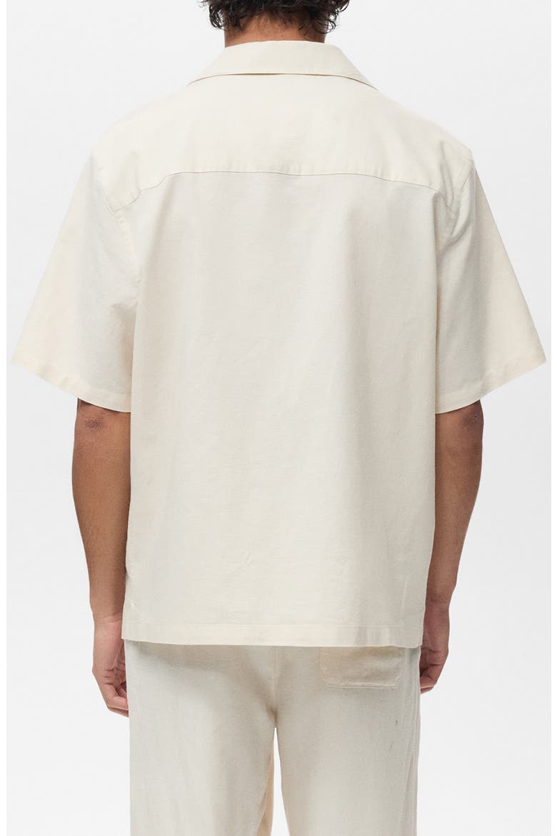 Oversize Cotton & Linen Camp Shirt, Alternate, color, IVORY WHITE