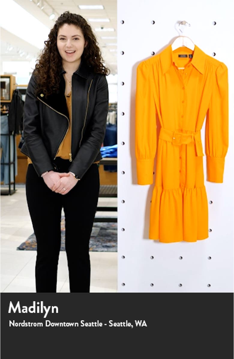 x Atlantic-Pacific Belted Long Sleeve Shirtdress, sales video thumbnail