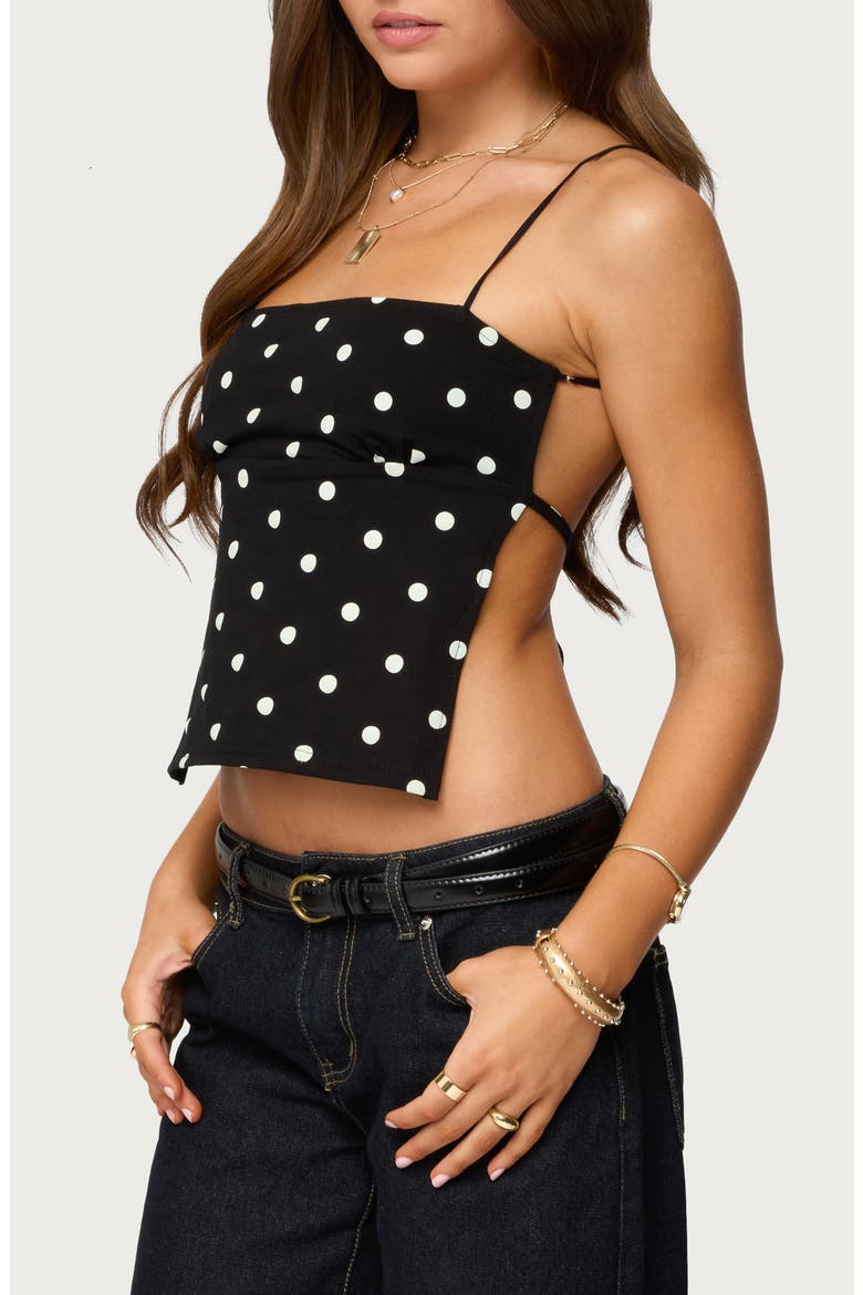 Jinx Dot Open Back Crop Tank, Alternate, color, BLACK-AND-WHITE