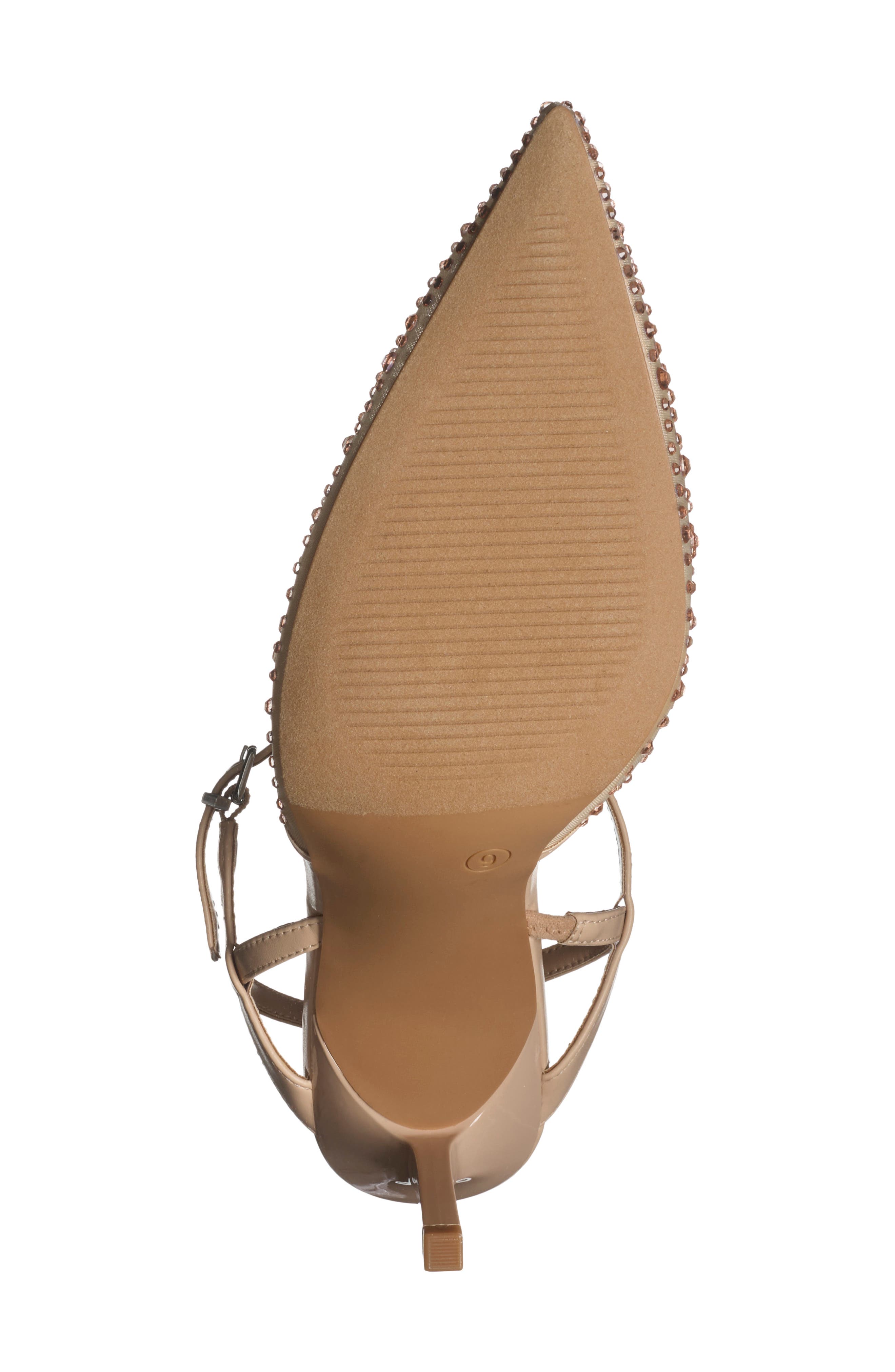 Zandaya Lace Ankle Strap Pump, Alternate, color, BEIGE CHAMPAGNE
