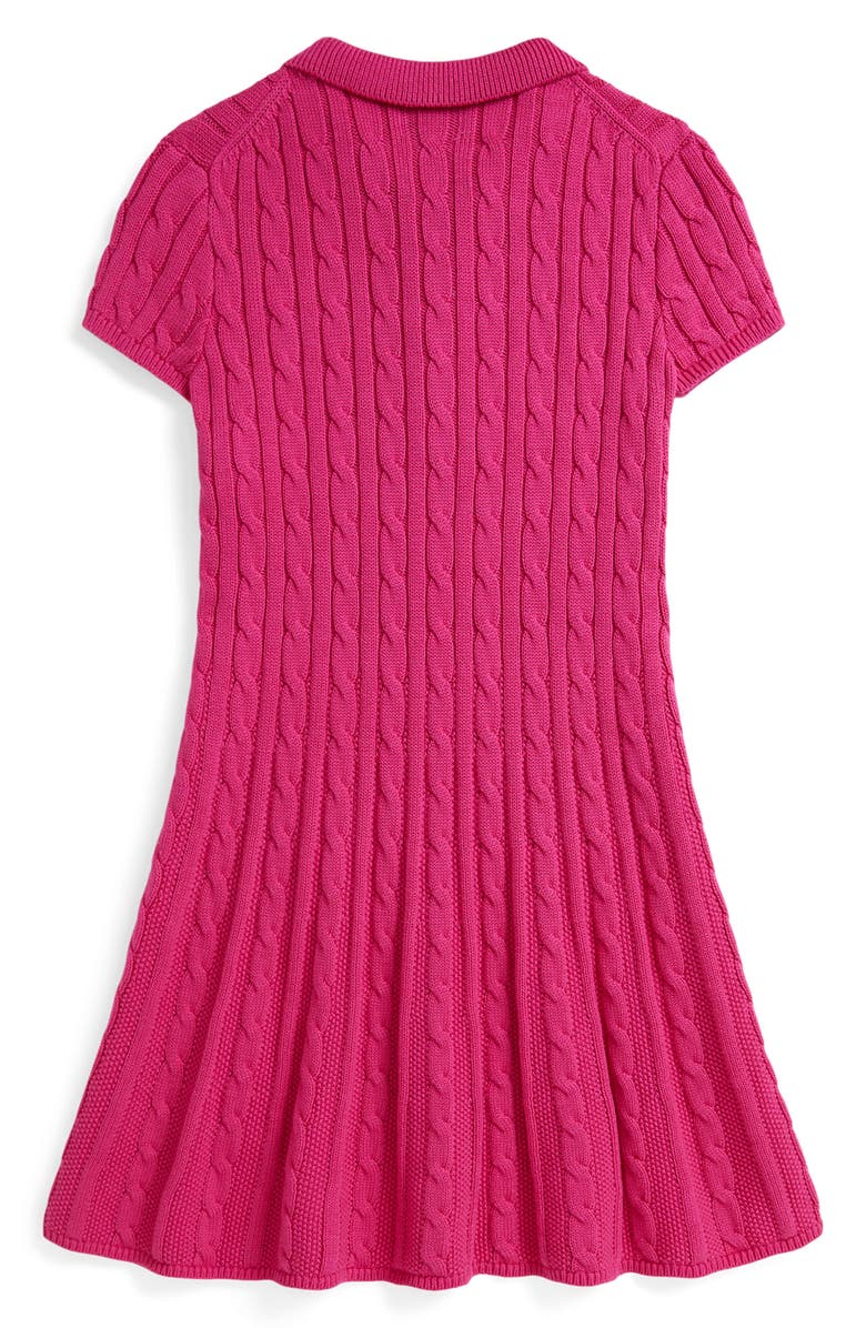 Polo Ralph Lauren Cotton Cable Knit Sweater Dress, Alternate, color, College Pink