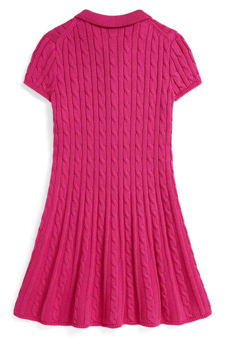 cable knit cotton polo dress Cable-Knit Cotton Polo Jumper Dress for Girls