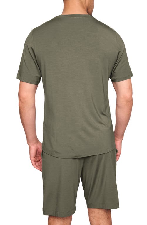Eberjey Henry Pajama T-shirt & Shorts Set In Green