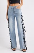 PTCL Bow High Waist Wide Leg Jeans
