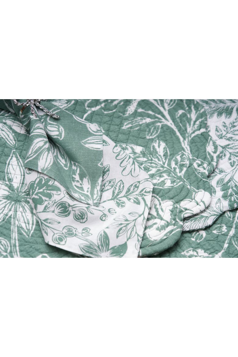 Everview Sage Botanical 100% Cotton Set of 6 Cloth Napkins, Alternate, color, Green