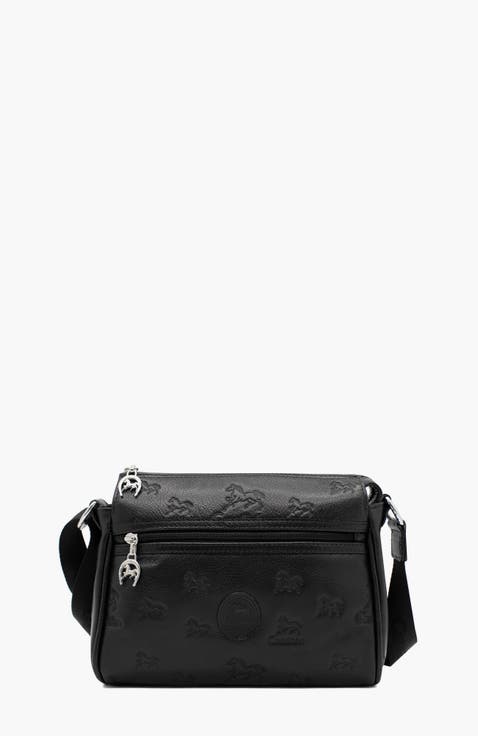 Cavalo Lusitano 373 Embossed Leather Crossbody Bag
