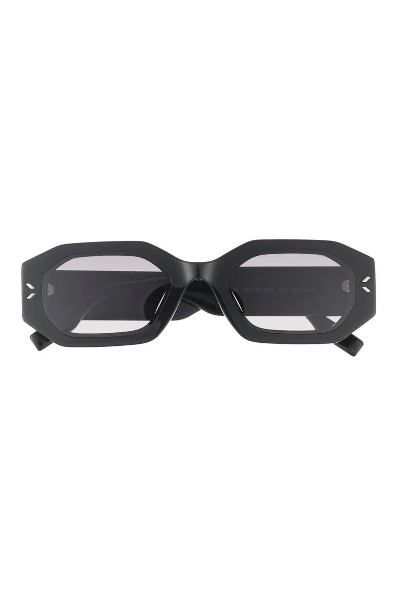 53mm Rectangular Sunglasses, Main, color, BLACK BLACK GREY